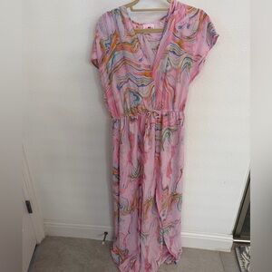 BuddyLove pink marble print maxi dress